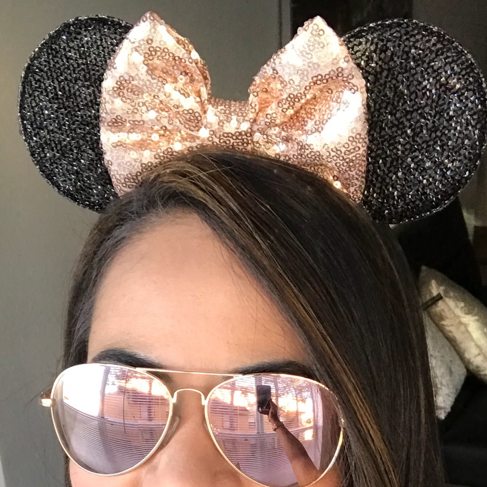 Mickey Mouse Ears Headband Golden Bow Minnie Adult